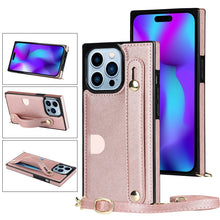 Load image into Gallery viewer, Crossbody Wrist Strap Card Holder Phone Case, For iPhone 14, For iPhone 14 Plus, For iPhone 14 Pro, For iPhone 14 Pro Max