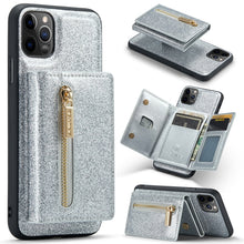 Load image into Gallery viewer, DG.MING M3 Series Glitter Powder Card Bag Leather Case, For Google Pixel 6, For Samsung Galaxy S20 FE, For iPhone 11 Pro, For Samsung Galaxy S21 5G, For iPhone 11 Pro Max, For Samsung Galaxy S21 Ultra 5G, For Samsung Galaxy Z Fold3 5G                  ...