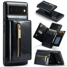 Load image into Gallery viewer, DG.MING M3 Series Glitter Powder Card Bag Leather Case, For Google Pixel 6, For Samsung Galaxy S20 FE, For iPhone 11 Pro, For Samsung Galaxy S21 5G, For iPhone 11 Pro Max, For Samsung Galaxy S21 Ultra 5G, For Samsung Galaxy Z Fold3 5G                  ...