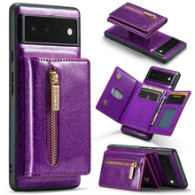 Load image into Gallery viewer, DG.MING M3 Series Glitter Powder Card Bag Leather Case, For Google Pixel 6, For Samsung Galaxy S20 FE, For iPhone 11 Pro, For Samsung Galaxy S21 5G, For iPhone 11 Pro Max, For Samsung Galaxy S21 Ultra 5G, For Samsung Galaxy Z Fold3 5G                  ...