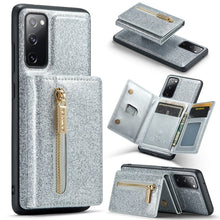 Load image into Gallery viewer, DG.MING M3 Series Glitter Powder Card Bag Leather Case, For Google Pixel 6, For Samsung Galaxy S20 FE, For iPhone 11 Pro, For Samsung Galaxy S21 5G, For iPhone 11 Pro Max, For Samsung Galaxy S21 Ultra 5G, For Samsung Galaxy Z Fold3 5G                  ...