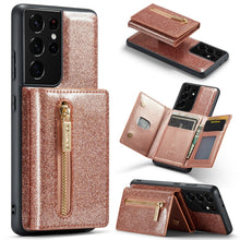 Load image into Gallery viewer, DG.MING M3 Series Glitter Powder Card Bag Leather Case, For Google Pixel 6, For Samsung Galaxy S20 FE, For iPhone 11 Pro, For Samsung Galaxy S21 5G, For iPhone 11 Pro Max, For Samsung Galaxy S21 Ultra 5G, For Samsung Galaxy Z Fold3 5G                  ...