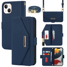 Load image into Gallery viewer, Cross Texture Lanyard Leather Phone Case, For iPhone 12 mini, For iPhone 11 Pro Max, For iPhone 11 Pro, For iPhone 8 Plus / 7 Plus, For iPhone 13, For iPhone 11, For iPhone XR, For iPhone SE 2022 / SE 2020 / 8 / 7