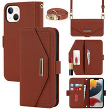 Load image into Gallery viewer, Cross Texture Lanyard Leather Phone Case, For iPhone 12 mini, For iPhone 11 Pro Max, For iPhone 11 Pro, For iPhone 8 Plus / 7 Plus, For iPhone 13, For iPhone 11, For iPhone XR, For iPhone SE 2022 / SE 2020 / 8 / 7