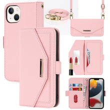 Load image into Gallery viewer, Cross Texture Lanyard Leather Phone Case, For iPhone 12 mini, For iPhone 11 Pro Max, For iPhone 11 Pro, For iPhone 8 Plus / 7 Plus, For iPhone 13, For iPhone 11, For iPhone XR, For iPhone SE 2022 / SE 2020 / 8 / 7