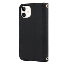 Load image into Gallery viewer, Cross Texture Lanyard Leather Phone Case, For iPhone 12 mini, For iPhone 11 Pro Max, For iPhone 11 Pro, For iPhone 8 Plus / 7 Plus, For iPhone 13, For iPhone 11, For iPhone XR, For iPhone SE 2022 / SE 2020 / 8 / 7
