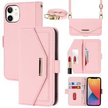 Load image into Gallery viewer, Cross Texture Lanyard Leather Phone Case, For iPhone 12 mini, For iPhone 11 Pro Max, For iPhone 11 Pro, For iPhone 8 Plus / 7 Plus, For iPhone 13, For iPhone 11, For iPhone XR, For iPhone SE 2022 / SE 2020 / 8 / 7