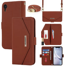 Load image into Gallery viewer, Cross Texture Lanyard Leather Phone Case, For iPhone 12 mini, For iPhone 11 Pro Max, For iPhone 11 Pro, For iPhone 8 Plus / 7 Plus, For iPhone 13, For iPhone 11, For iPhone XR, For iPhone SE 2022 / SE 2020 / 8 / 7