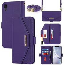 Load image into Gallery viewer, Cross Texture Lanyard Leather Phone Case, For iPhone 12 mini, For iPhone 11 Pro Max, For iPhone 11 Pro, For iPhone 8 Plus / 7 Plus, For iPhone 13, For iPhone 11, For iPhone XR, For iPhone SE 2022 / SE 2020 / 8 / 7