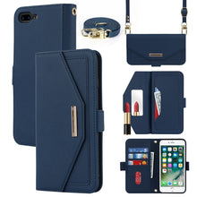 Load image into Gallery viewer, Cross Texture Lanyard Leather Phone Case, For iPhone 12 mini, For iPhone 11 Pro Max, For iPhone 11 Pro, For iPhone 8 Plus / 7 Plus, For iPhone 13, For iPhone 11, For iPhone XR, For iPhone SE 2022 / SE 2020 / 8 / 7