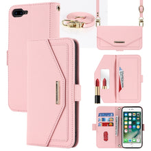 Load image into Gallery viewer, Cross Texture Lanyard Leather Phone Case, For iPhone 12 mini, For iPhone 11 Pro Max, For iPhone 11 Pro, For iPhone 8 Plus / 7 Plus, For iPhone 13, For iPhone 11, For iPhone XR, For iPhone SE 2022 / SE 2020 / 8 / 7