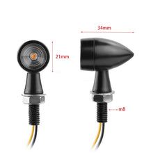 Load image into Gallery viewer, For Kawasaki / Suzuki / Yamaha / Honda T-S002 1 Pair Motorcycle LED Mini Turn Signal Metal Retro Signal Light, For Kawasaki / Suzuki / Yamaha / Honda