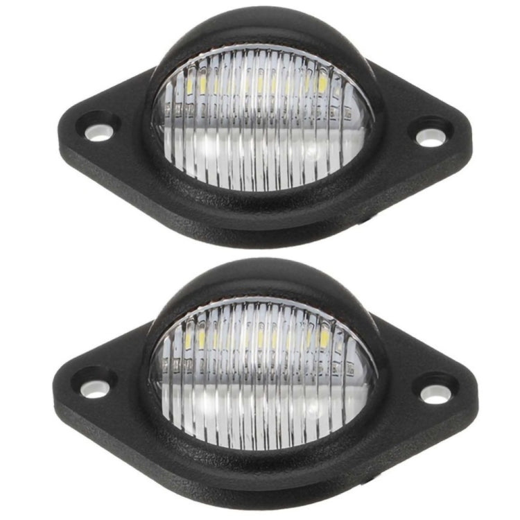 2pcs Car 3LED Round License Plate Light, 2pcs 3LED