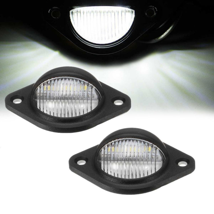 2pcs Car 3LED Round License Plate Light, 2pcs 3LED