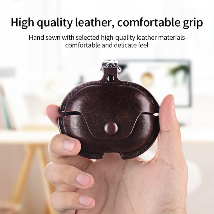 Business Leather Earphone Protective Case with Hook