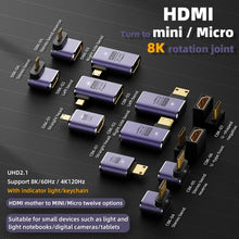 Load image into Gallery viewer, 8K HDMI 2.1 to Micro HDMI Adapter, D8K-01, D8K-02, D8K-03, D8K-04, D8K-05, C8K-01, C8K-02, C8K-03, C8K-04, C8K-05, C8K-06, C8K-07