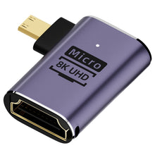 Load image into Gallery viewer, 8K HDMI 2.1 to Micro HDMI Adapter, D8K-01, D8K-02, D8K-03, D8K-04, D8K-05, C8K-01, C8K-02, C8K-03, C8K-04, C8K-05, C8K-06, C8K-07