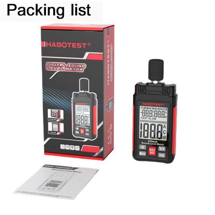 HABOTEST HT602A Multifunctional Digital Display Noise Decibel Tester, HT602