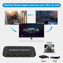 Load image into Gallery viewer, NK-H31 8K 3 in 1 Out HDMI Switcher for Xbox PS4 PS5 Roku UHD TV Monitor Projector, NK-H31