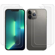 Load image into Gallery viewer, 2pcs Front And 2pcs Back 9H 2.5D Tempered Glass Film Set, For iPhone 13 Pro