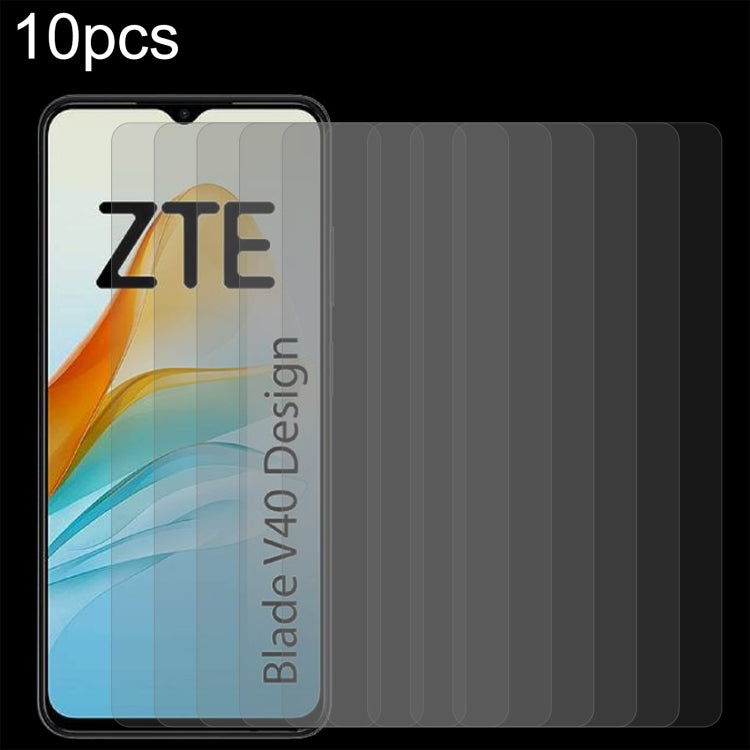 10pcs 0.26mm 9H 2.5D Tempered Glass Film, For AGM H5 (10 PCS), For TECNO Pop 7 Pro (10 PCS), For ZTE Blade V40 Design (10 PCS), For DOOGEE V Max (10 PCS)