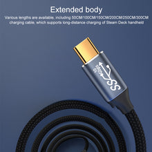 Load image into Gallery viewer, For Steam Deck Gen2 100W USB-C/Type-C Male to USB-C/Type-C Male Stereo Curved Data Cable, 0.5m, 1m, 1.5m, 2m, 3m