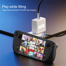 Load image into Gallery viewer, For Steam Deck Gen2 100W USB-C/Type-C Male to USB-C/Type-C Male Stereo Curved Data Cable, 0.5m, 1m, 1.5m, 2m, 3m