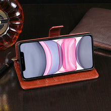 Load image into Gallery viewer, idewei Crazy Horse Texture Horizontal Flip Leather Case with Holder &amp; Card Slots &amp; Wallet, For iPhone 11, For iPhone 11 Pro, For iPhone 11 Pro Max, For iPhone X, For iPhone XR, For iPhone XS Max