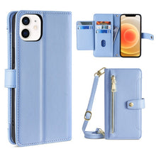 Load image into Gallery viewer, Sheep Texture Cross-body Zipper Wallet Leather Phone Case, For iPhone 12 mini, For iPhone 12 / 12 Pro, For iPhone 12 Pro Max