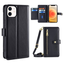Load image into Gallery viewer, Sheep Texture Cross-body Zipper Wallet Leather Phone Case, For iPhone 12 mini, For iPhone 12 / 12 Pro, For iPhone 12 Pro Max