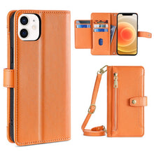 Load image into Gallery viewer, Sheep Texture Cross-body Zipper Wallet Leather Phone Case, For iPhone 12 mini, For iPhone 12 / 12 Pro, For iPhone 12 Pro Max