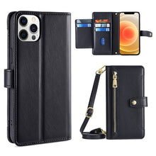 Load image into Gallery viewer, Sheep Texture Cross-body Zipper Wallet Leather Phone Case, For iPhone 12 mini, For iPhone 12 / 12 Pro, For iPhone 12 Pro Max