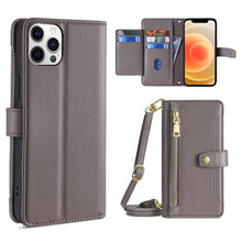 Load image into Gallery viewer, Sheep Texture Cross-body Zipper Wallet Leather Phone Case, For iPhone 12 mini, For iPhone 12 / 12 Pro, For iPhone 12 Pro Max