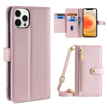 Load image into Gallery viewer, Sheep Texture Cross-body Zipper Wallet Leather Phone Case, For iPhone 12 mini, For iPhone 12 / 12 Pro, For iPhone 12 Pro Max
