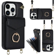 Load image into Gallery viewer, Ring Holder RFID Card Slot Phone Case with Long Lanyard, For iPhone 14, For iPhone 14 Plus, For iPhone 14 Pro, For iPhone 14 Pro Max, For Samsung Galaxy S22 5G, For Samsung Galaxy S22+ 5G, For Samsung Galaxy S22 Ultra 5G, For Samsung Galaxy S23 5G     ...