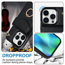 Load image into Gallery viewer, Ring Holder RFID Card Slot Phone Case with Long Lanyard, For iPhone 14, For iPhone 14 Plus, For iPhone 14 Pro, For iPhone 14 Pro Max, For Samsung Galaxy S22 5G, For Samsung Galaxy S22+ 5G, For Samsung Galaxy S22 Ultra 5G, For Samsung Galaxy S23 5G     ...