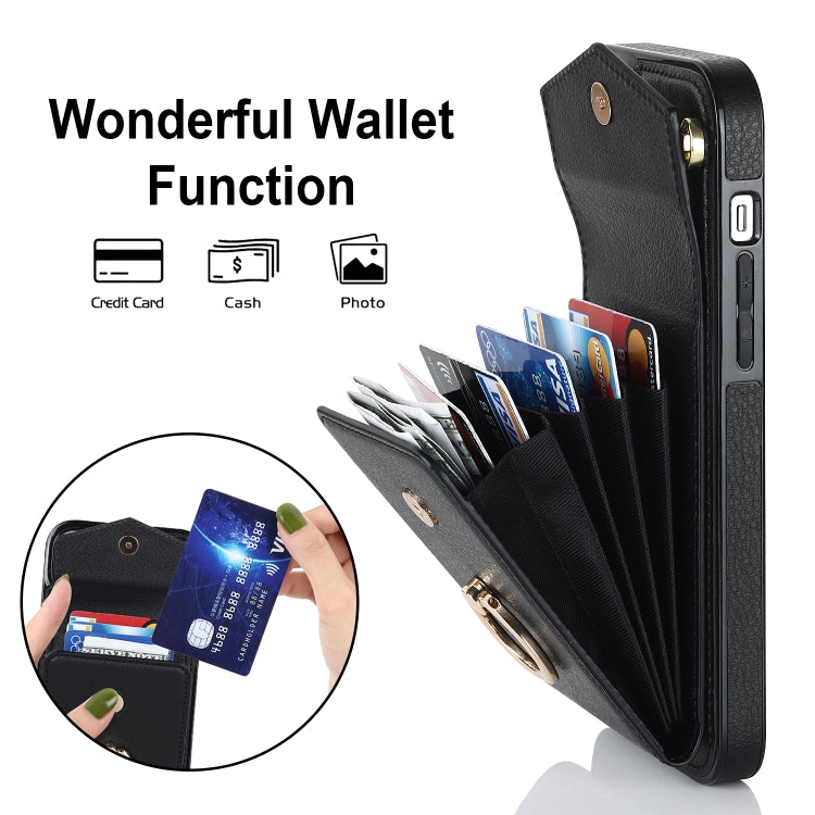 Ring Holder RFID Card Slot Phone Case with Long Lanyard, For iPhone 14, For iPhone 14 Plus, For iPhone 14 Pro, For iPhone 14 Pro Max, For Samsung Galaxy S22 5G, For Samsung Galaxy S22+ 5G, For Samsung Galaxy S22 Ultra 5G, For Samsung Galaxy S23 5G     ...