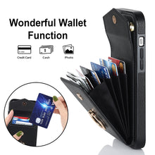 Load image into Gallery viewer, Ring Holder RFID Card Slot Phone Case with Long Lanyard, For iPhone 14, For iPhone 14 Plus, For iPhone 14 Pro, For iPhone 14 Pro Max, For Samsung Galaxy S22 5G, For Samsung Galaxy S22+ 5G, For Samsung Galaxy S22 Ultra 5G, For Samsung Galaxy S23 5G     ...