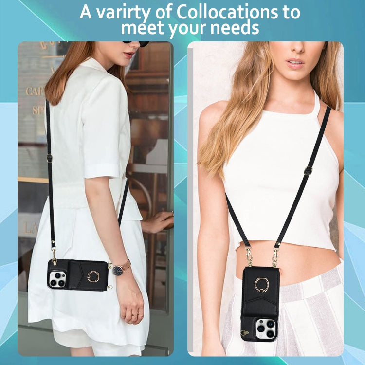 Ring Holder RFID Card Slot Phone Case with Long Lanyard, For iPhone 14, For iPhone 14 Plus, For iPhone 14 Pro, For iPhone 14 Pro Max, For Samsung Galaxy S22 5G, For Samsung Galaxy S22+ 5G, For Samsung Galaxy S22 Ultra 5G, For Samsung Galaxy S23 5G     ...