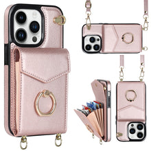 Load image into Gallery viewer, Ring Holder RFID Card Slot Phone Case with Long Lanyard, For iPhone 14, For iPhone 14 Plus, For iPhone 14 Pro, For iPhone 14 Pro Max, For Samsung Galaxy S22 5G, For Samsung Galaxy S22+ 5G, For Samsung Galaxy S22 Ultra 5G, For Samsung Galaxy S23 5G     ...