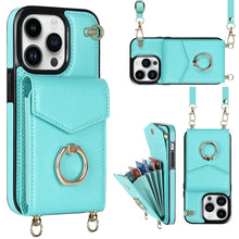 Load image into Gallery viewer, Ring Holder RFID Card Slot Phone Case with Long Lanyard, For iPhone 14, For iPhone 14 Plus, For iPhone 14 Pro, For iPhone 14 Pro Max, For Samsung Galaxy S22 5G, For Samsung Galaxy S22+ 5G, For Samsung Galaxy S22 Ultra 5G, For Samsung Galaxy S23 5G     ...