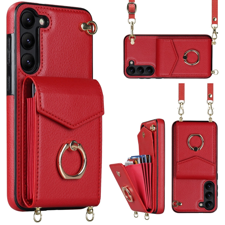 Ring Holder RFID Card Slot Phone Case with Long Lanyard, For iPhone 14, For iPhone 14 Plus, For iPhone 14 Pro, For iPhone 14 Pro Max, For Samsung Galaxy S22 5G, For Samsung Galaxy S22+ 5G, For Samsung Galaxy S22 Ultra 5G, For Samsung Galaxy S23 5G     ...