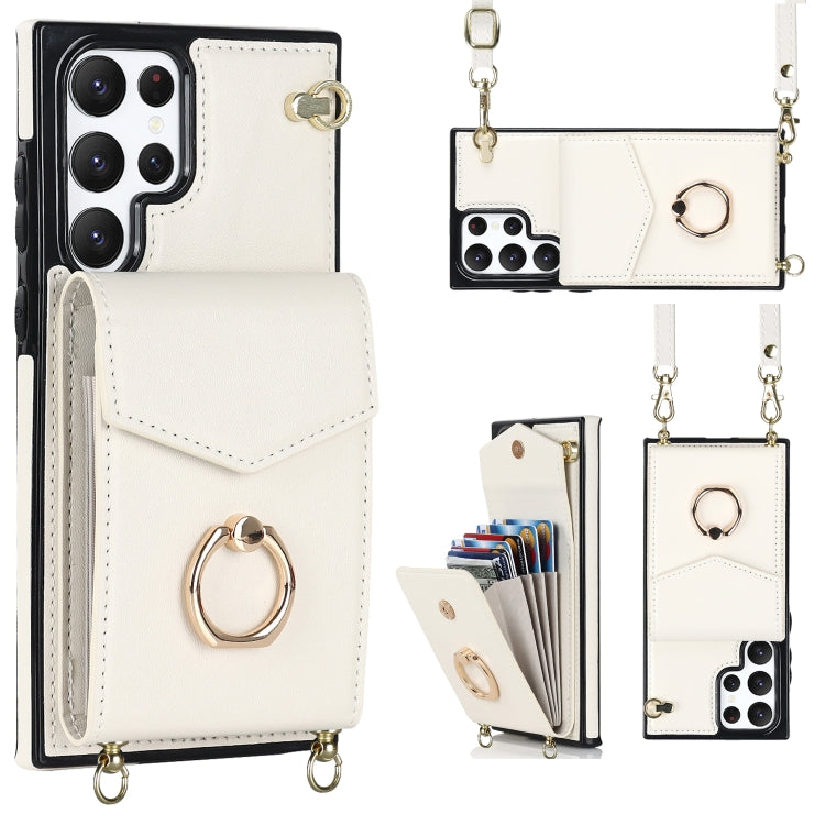 Ring Holder RFID Card Slot Phone Case with Long Lanyard, For iPhone 14, For iPhone 14 Plus, For iPhone 14 Pro, For iPhone 14 Pro Max, For Samsung Galaxy S22 5G, For Samsung Galaxy S22+ 5G, For Samsung Galaxy S22 Ultra 5G, For Samsung Galaxy S23 5G     ...