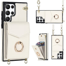 Load image into Gallery viewer, Ring Holder RFID Card Slot Phone Case with Long Lanyard, For iPhone 14, For iPhone 14 Plus, For iPhone 14 Pro, For iPhone 14 Pro Max, For Samsung Galaxy S22 5G, For Samsung Galaxy S22+ 5G, For Samsung Galaxy S22 Ultra 5G, For Samsung Galaxy S23 5G     ...