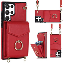 Load image into Gallery viewer, Ring Holder RFID Card Slot Phone Case with Long Lanyard, For iPhone 14, For iPhone 14 Plus, For iPhone 14 Pro, For iPhone 14 Pro Max, For Samsung Galaxy S22 5G, For Samsung Galaxy S22+ 5G, For Samsung Galaxy S22 Ultra 5G, For Samsung Galaxy S23 5G     ...