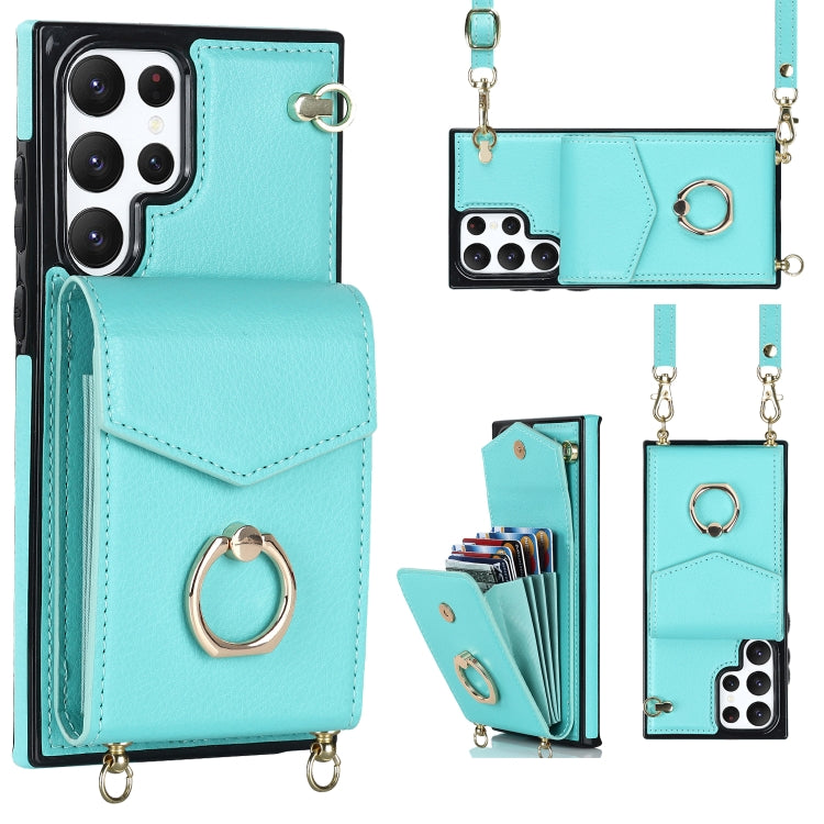 Ring Holder RFID Card Slot Phone Case with Long Lanyard, For iPhone 14, For iPhone 14 Plus, For iPhone 14 Pro, For iPhone 14 Pro Max, For Samsung Galaxy S22 5G, For Samsung Galaxy S22+ 5G, For Samsung Galaxy S22 Ultra 5G, For Samsung Galaxy S23 5G     ...