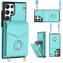 Load image into Gallery viewer, Ring Holder RFID Card Slot Phone Case with Long Lanyard, For iPhone 14, For iPhone 14 Plus, For iPhone 14 Pro, For iPhone 14 Pro Max, For Samsung Galaxy S22 5G, For Samsung Galaxy S22+ 5G, For Samsung Galaxy S22 Ultra 5G, For Samsung Galaxy S23 5G     ...