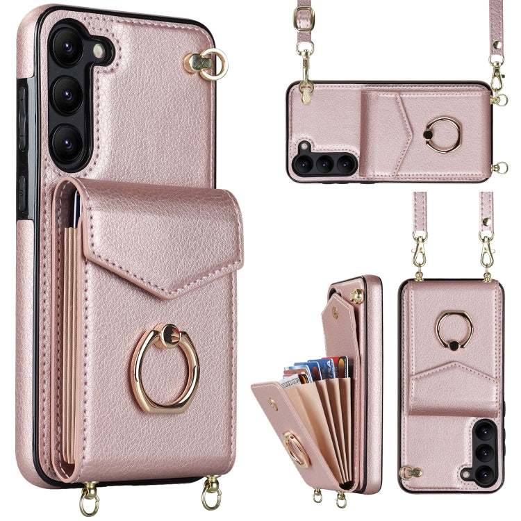 Ring Holder RFID Card Slot Phone Case with Long Lanyard, For iPhone 14, For iPhone 14 Plus, For iPhone 14 Pro, For iPhone 14 Pro Max, For Samsung Galaxy S22 5G, For Samsung Galaxy S22+ 5G, For Samsung Galaxy S22 Ultra 5G, For Samsung Galaxy S23 5G     ...