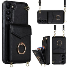Load image into Gallery viewer, Ring Holder RFID Card Slot Phone Case with Long Lanyard, For iPhone 14, For iPhone 14 Plus, For iPhone 14 Pro, For iPhone 14 Pro Max, For Samsung Galaxy S22 5G, For Samsung Galaxy S22+ 5G, For Samsung Galaxy S22 Ultra 5G, For Samsung Galaxy S23 5G     ...
