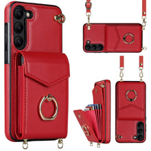 Load image into Gallery viewer, Ring Holder RFID Card Slot Phone Case with Long Lanyard, For iPhone 14, For iPhone 14 Plus, For iPhone 14 Pro, For iPhone 14 Pro Max, For Samsung Galaxy S22 5G, For Samsung Galaxy S22+ 5G, For Samsung Galaxy S22 Ultra 5G, For Samsung Galaxy S23 5G     ...